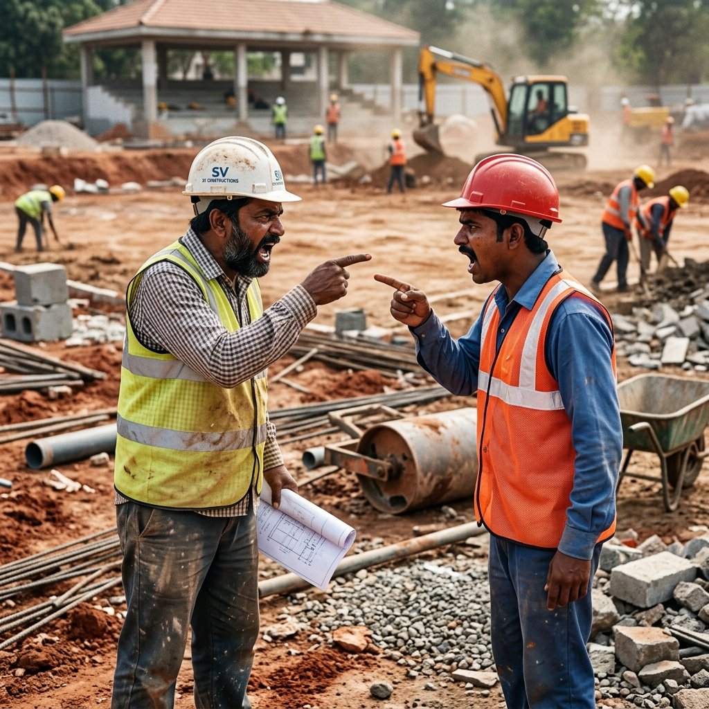 Indian contractors arguing